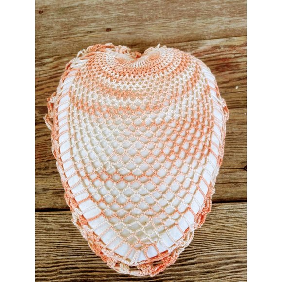 Vintage Small Thread Crochet Heart Shaped Accent Pillow - Picture 9 of 13